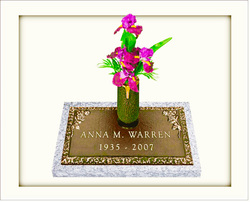 Petite Rose 2 Individual Bronze Grave Marker 